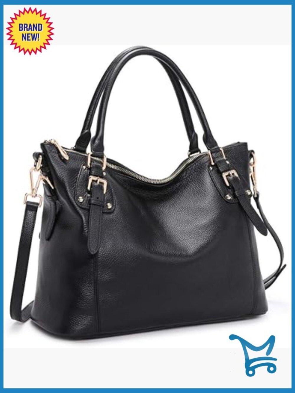Large Leather Tote Satchel Shoulder Bag Crossbody Work Travel Purse